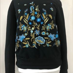 embroidered floral sweatshirt Anthropologie